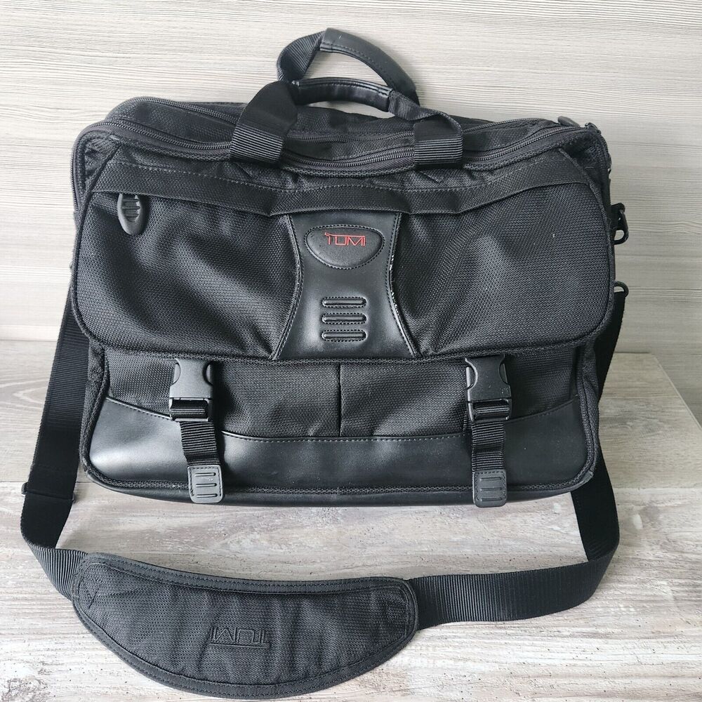 Tumi T-Tech T2 Carry On Expandable Nylon Ballistic Laptop Briefcase Bag w/ Strap